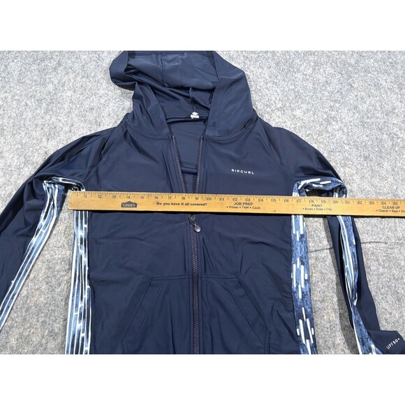 RIP CURL Womens Navy Full Zip Stretch Active Hoodie Jacket Sz 6 UPF 50+ - Picture 7 of 11